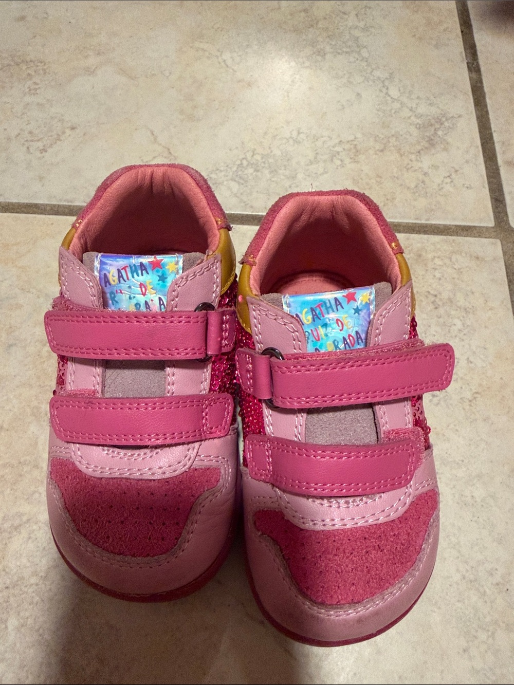 Agatha Ruiz De La Prada Bright Pink Kids' Velcro Sneakers